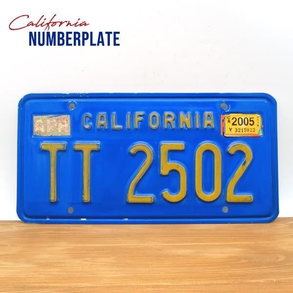 本物 アメリカ USA 70s カリフォルニア州 ヴィンテージ ナンバープレート USED品 カリフォルニア ナンバープレート ブルー 70年代