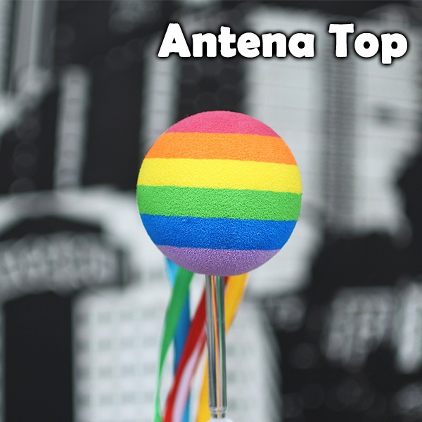 アンテナトップ ボーダー カラフル 虹色 ボール アンテナトッパー