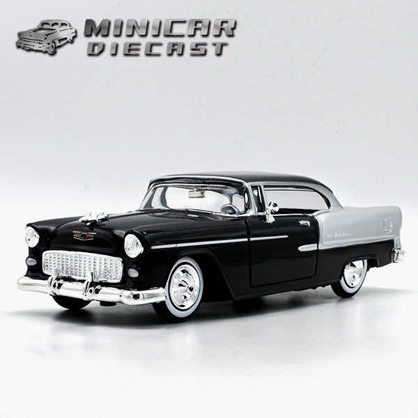1/24 ミニカー 箱入り 1955 CHEVY BEL AIR ブラック シルバー 1955年