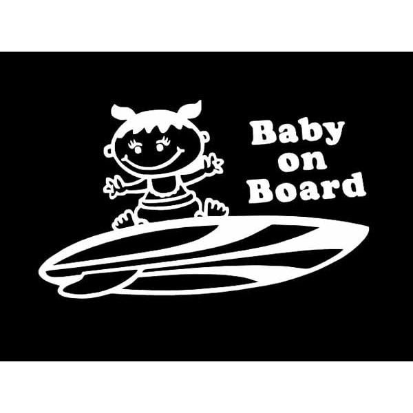 ステッカー SURF Baby On Board GIRL 全7色 ホワイト ブラック