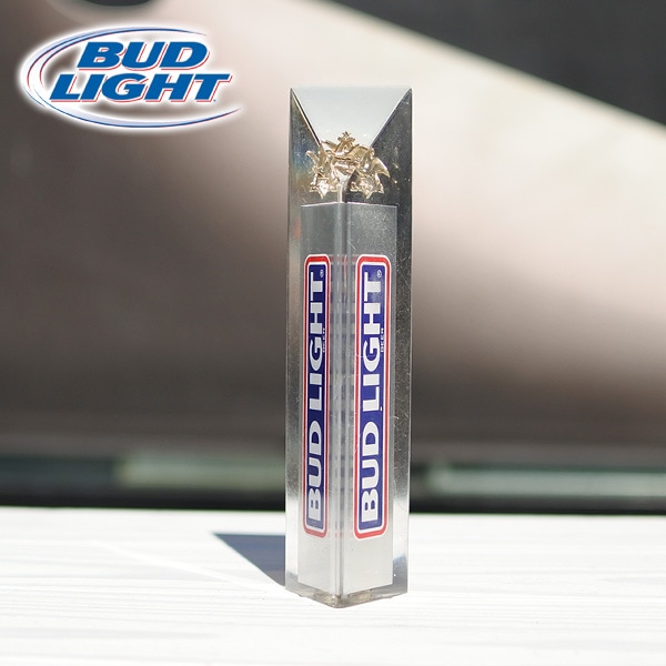 NY購入 BUD LIGHT ビールサーバーハンドル USED品 ビアサーバーノブ BUD LIGHT 約13.5cm シフトノブ シルバー