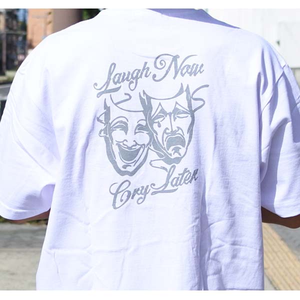 たなか 顔Tシャツ2 Tシャツ 半袖 メンズ TWO FACE Smile now ホワイト ツーフェイス