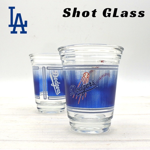ドジャース ショットグラス 小さめ かわいい ロゴ グラス コップ