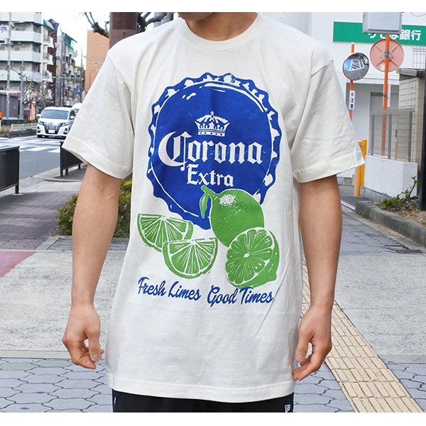 Tシャツ 半袖 メンズ コロナ コロナビール CORONA アイボリー