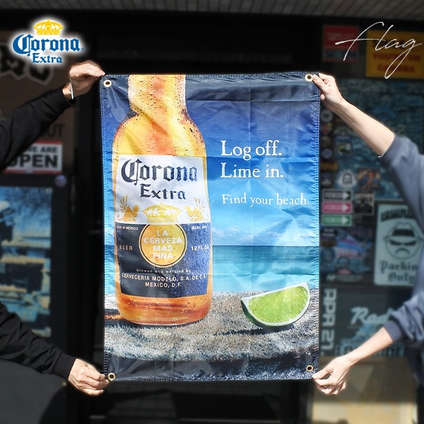 コロナビール バナー Sサイズ ホワイト ブルー ライム 海 夏