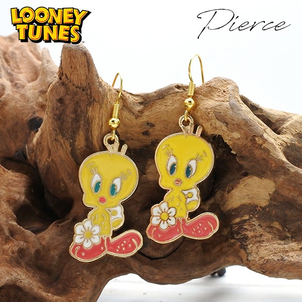 トゥイーティー ピアス フックピアス アクセサリー イエロー ピンク