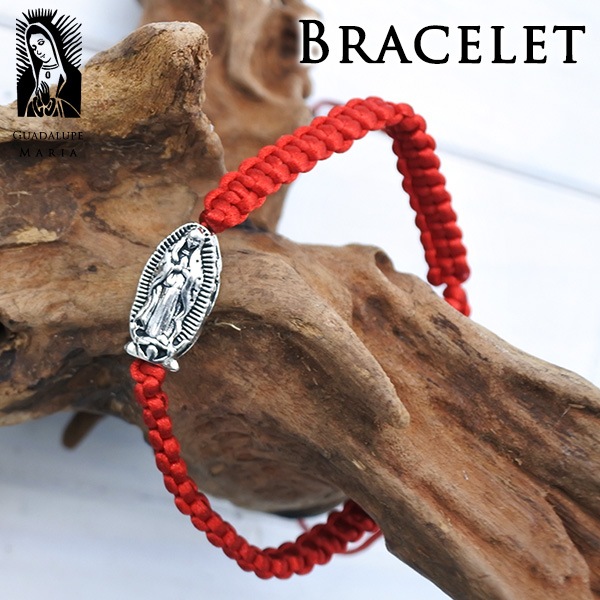 グアダルーペマリア ブレスレット 紐 グアダルーペ マリア レッド