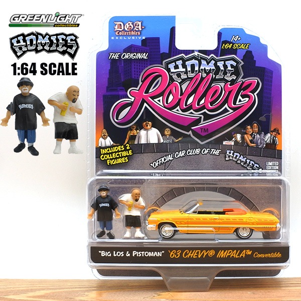 1/64 ミニカー HOMIES フィギュア 1963 CHEVROLET IMPALA convertible