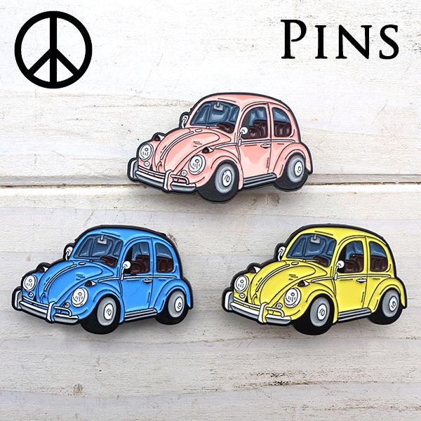 フォルクスワーゲン ピンバッジ 全3色 Volkswargen VW ビートル
