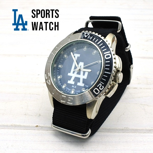 ドジャース 腕時計 アナログ ウォッチ ナイロン ストラップ ロゴ 時計  