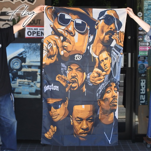 タペストリー フラッグ ギャングスター Snoop Dog EasyE Ice Cube Dr