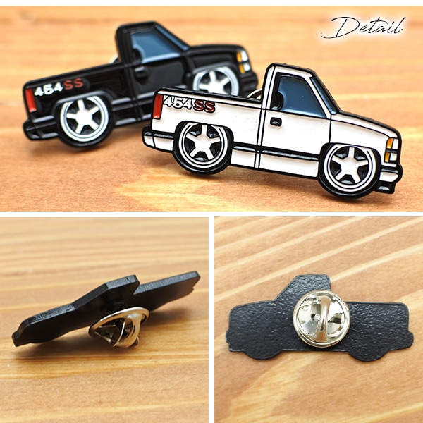 シボレー ピンバッジ 全2色 C1500 454 SS PICKUP ホワイト