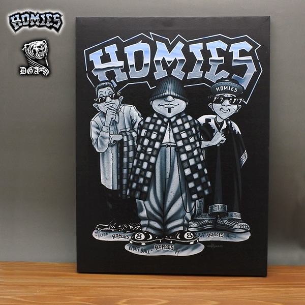 DGA アートパネル HOMIES キャンバス HOMIES 8 BALL TRIO ブラック