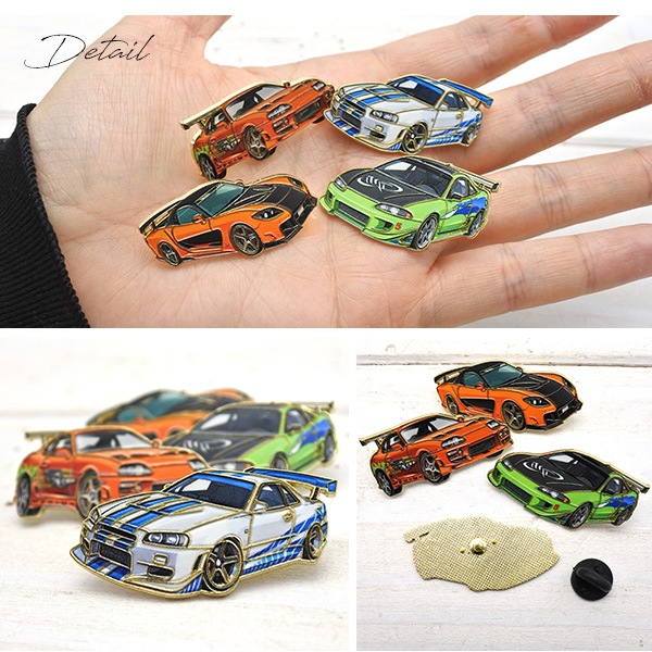 ハイスピード　ピンズ　ピンバッジ ワイルドスピード ピンバッジ 全4種類 おしゃれ FAST&FURIOUS トヨタ