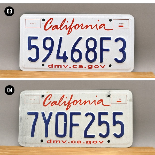 USED品 カリフォルニア ナンバープレート ホワイト 白 全4種 アメリカ