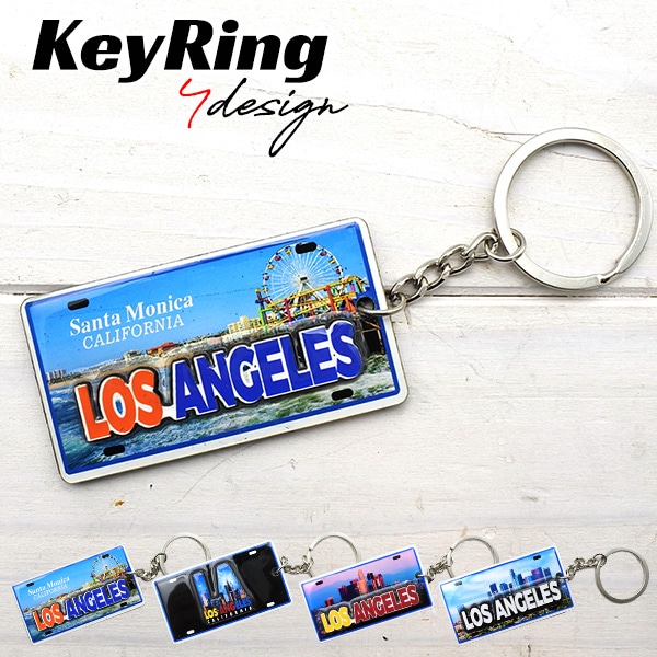 メタルキーホルダー LOS ANGELES 全4種 ロサンゼルス LA キーチェーン