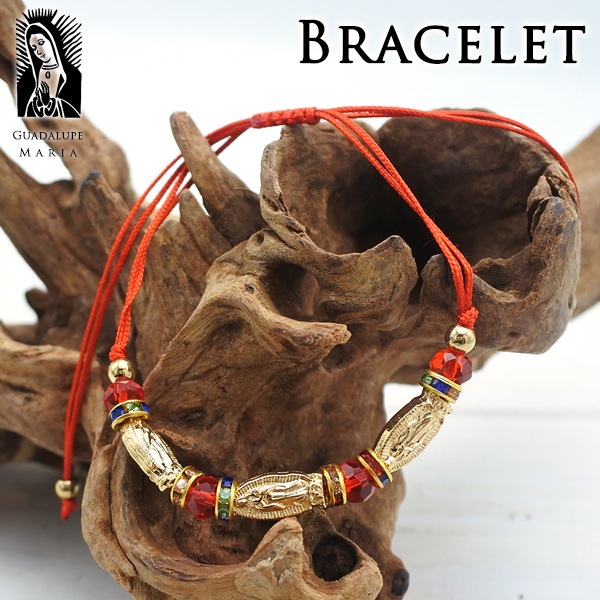 グアダルーペマリア ブレスレット 紐 グアダルーペ マリア レッド