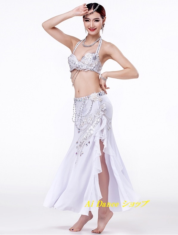 ベリーダンス セットアップ ブラとスカート 新着 ベリーダンス 衣装 ブラトップ スカート 2点セット 豪華 全2色