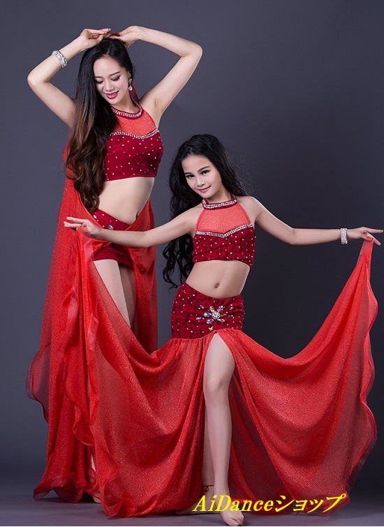 新着 ベリーダンス 衣装 コスチューム 子供用 大人用 チョリ ロング