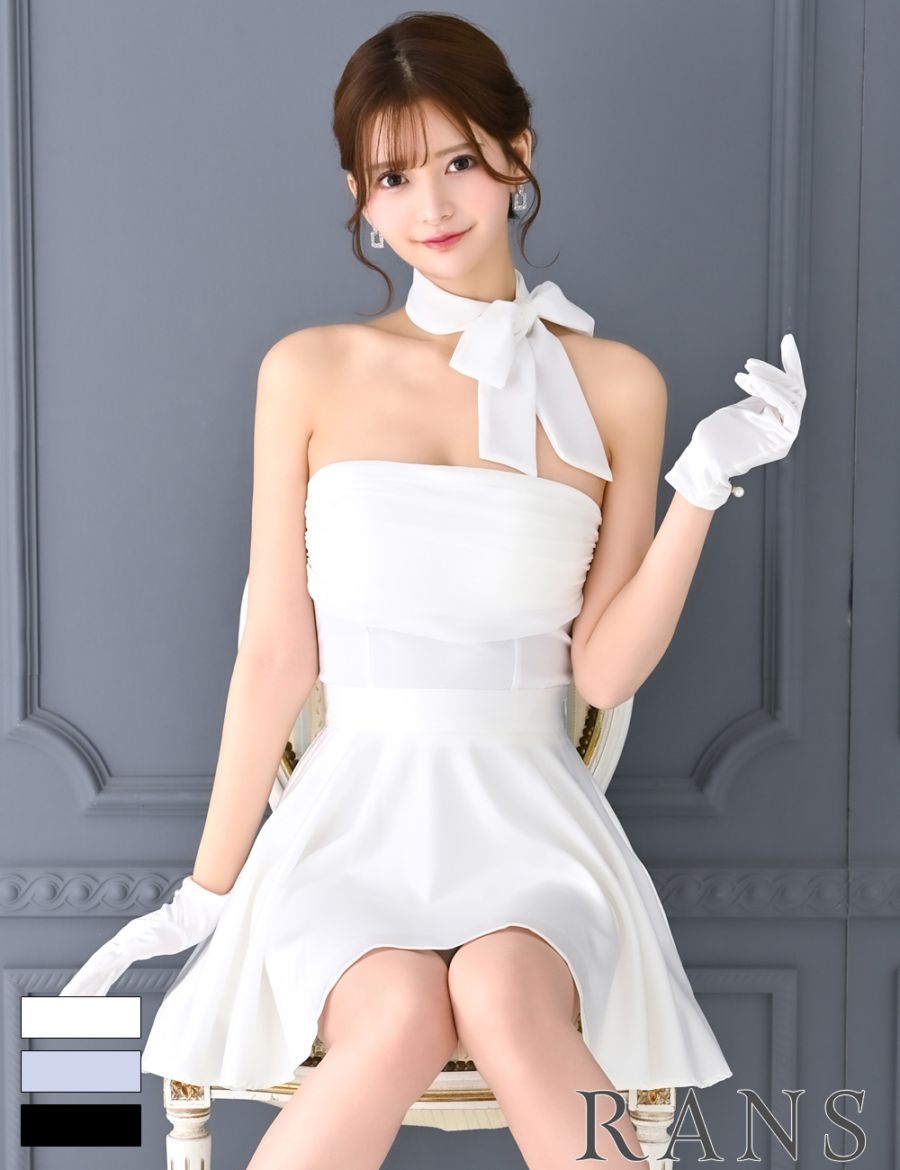即納][instock]【RANS】ミニ/ドレス/セットアップ/ホワイト/ベア