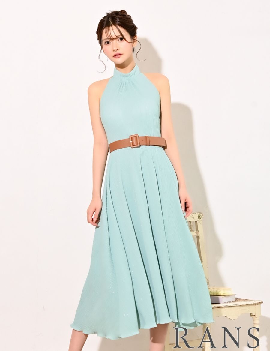 即納][instock]【RANS】ロング/丈長/ドレス/ワンピース/フレア/ミント
