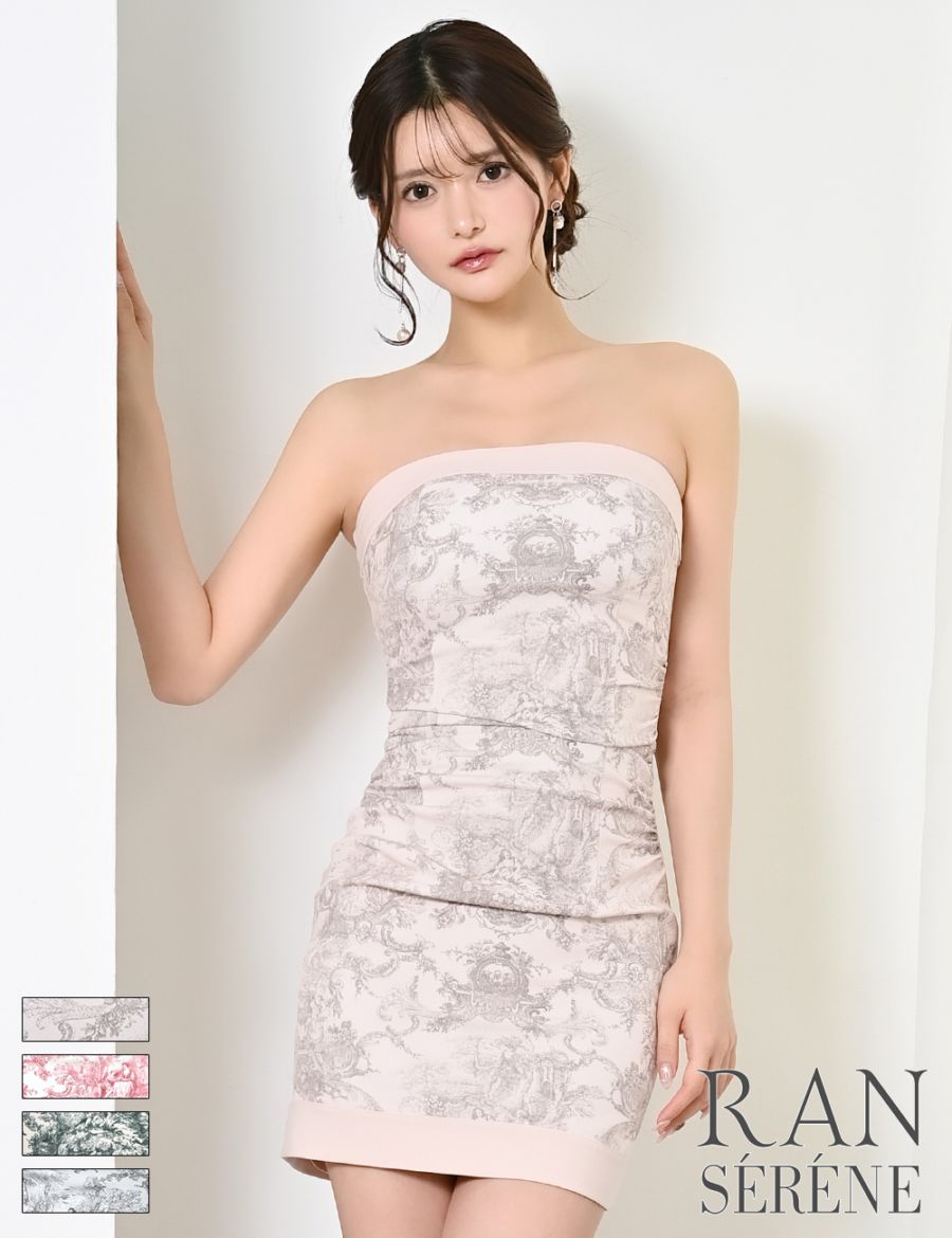 [即納][instock]【RAN SERENE】ミニ/ドレス/ワンピース/ピンク/ベア/タイト/柄/トワルドジュイ