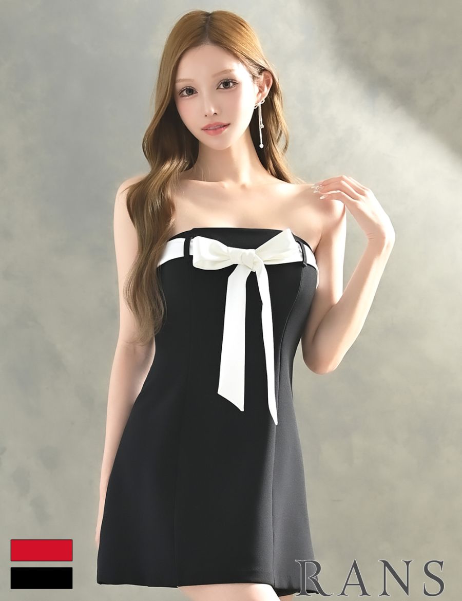 [即納][instock]【RANS】ミニ/ドレス/ワンピース/ブラック/ベア/フレア/リボン