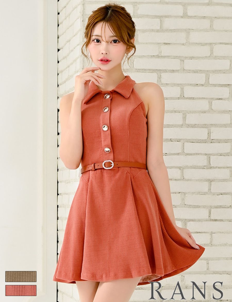 RANS ノースリーブフレアドレス ブラック RANS ノースリーブフレアドレス ブラック RANS ノースリーブフレ