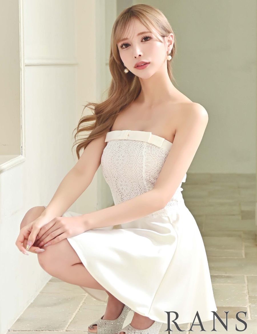 即納][instock]【RANS】ミニ/ドレス/セットアップ/ホワイト/ベア