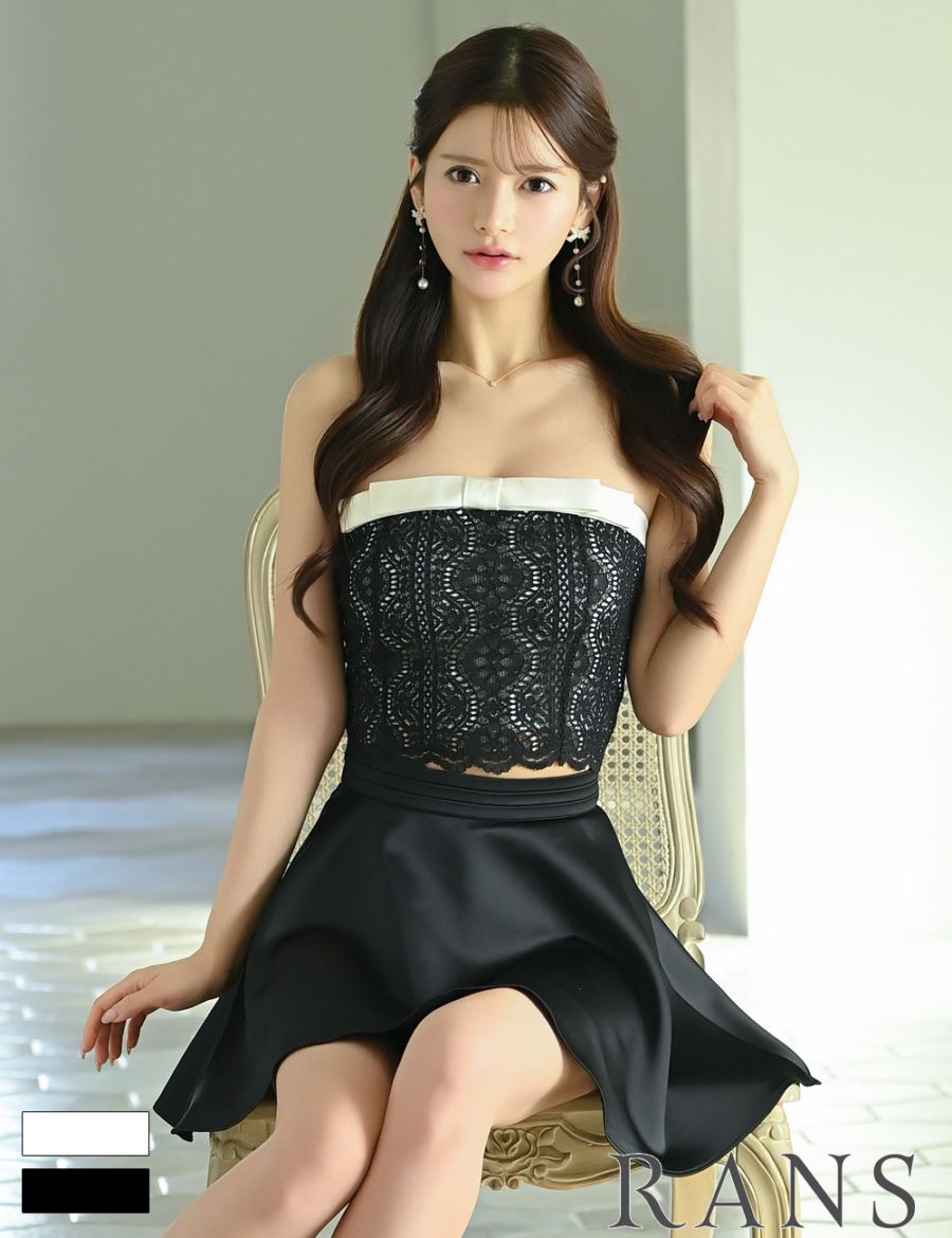 即納][instock]【RANS】ミニ/ドレス/セットアップ/ブラック/ベア