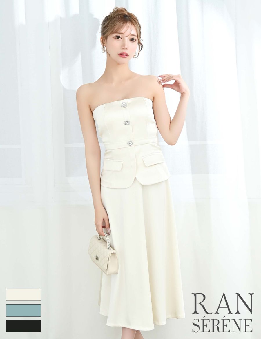 Mのみ即納][instock]【RAN SERENE】丈長/ドレス/ワンピース/アイボリー