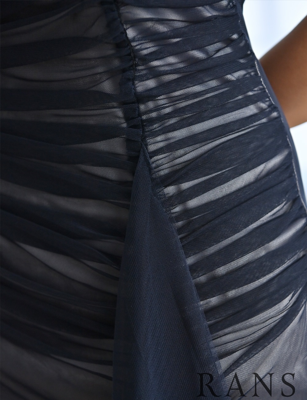 RANS】ロング/ドレス/ワンピース/ネイビー/ドレープ/スリット/キャミ