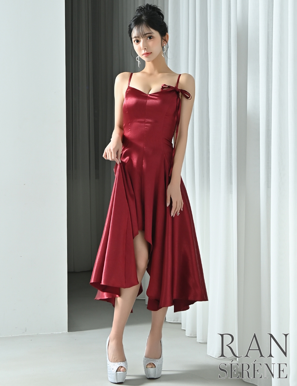Mのみ即納][instock]【RAN SERENE】丈長/ドレス/ワンピース/レッド