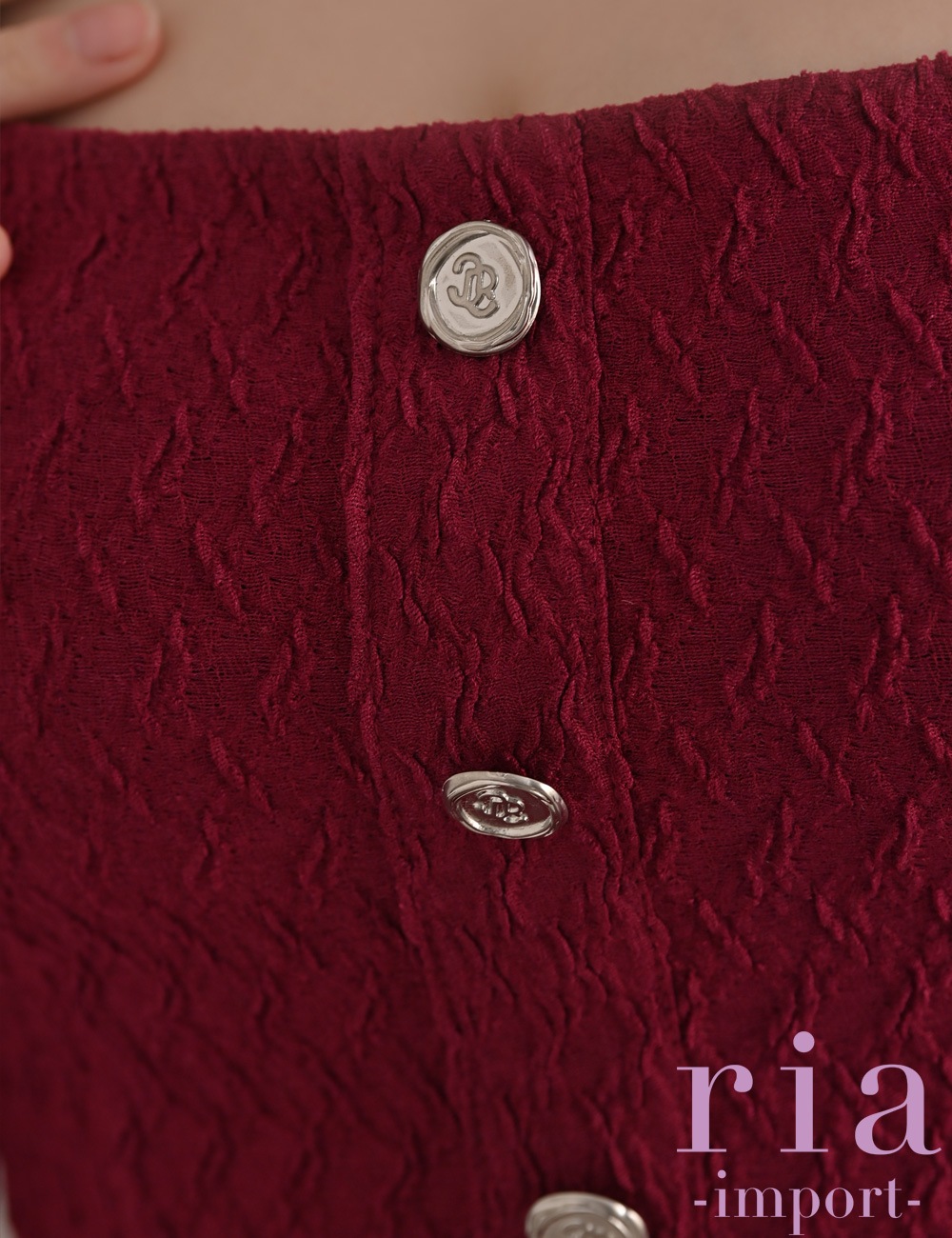 【ria】丈長/ドレス/セットアップ/レッド/ジャガード/袖あり/七分袖/マーメイド/パワショル