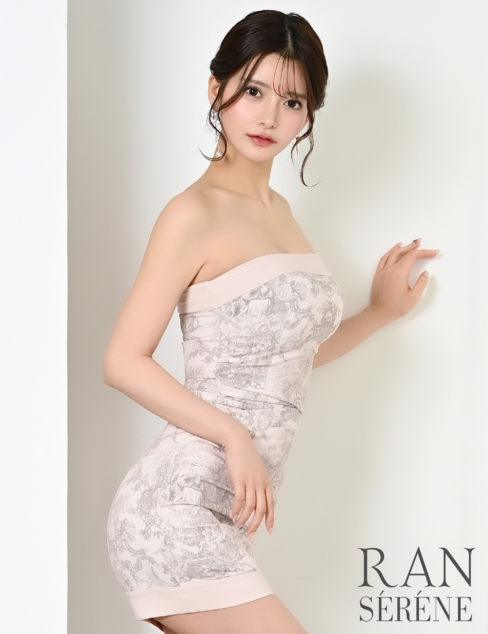 [即納][instock]【RAN SERENE】ミニ/ドレス/ワンピース/ピンク/ベア/タイト/柄/トワルドジュイ