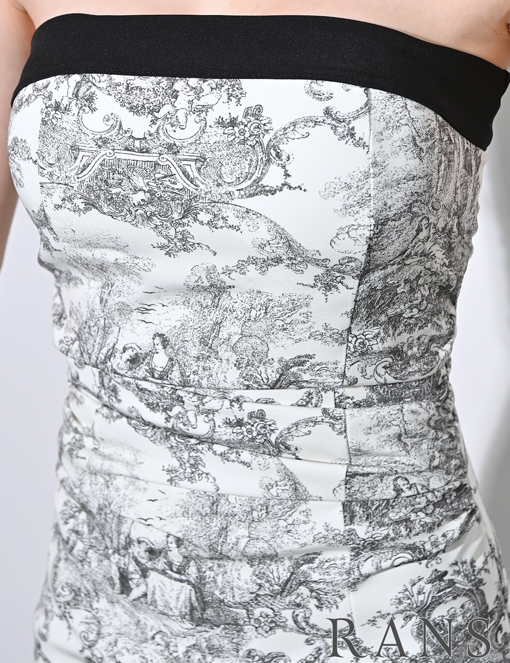 [即納][instock]【RANS】ミニ/ドレス/ワンピース/ブラック/ベア/タイト/柄/トワルドジュイ