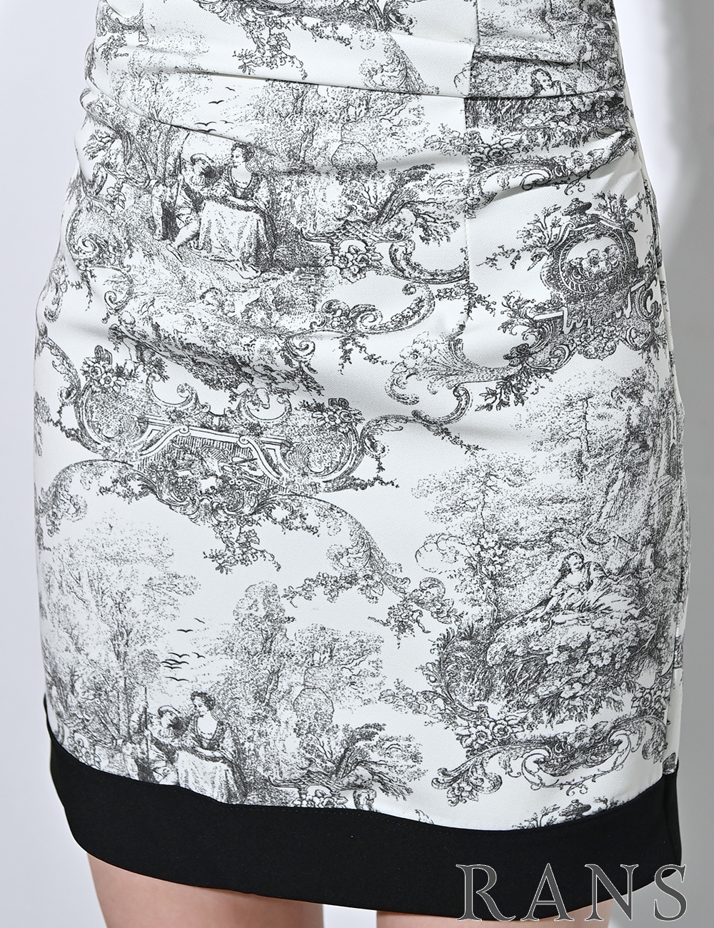 [即納][instock]【RANS】ミニ/ドレス/ワンピース/ブラック/ベア/タイト/柄/トワルドジュイ