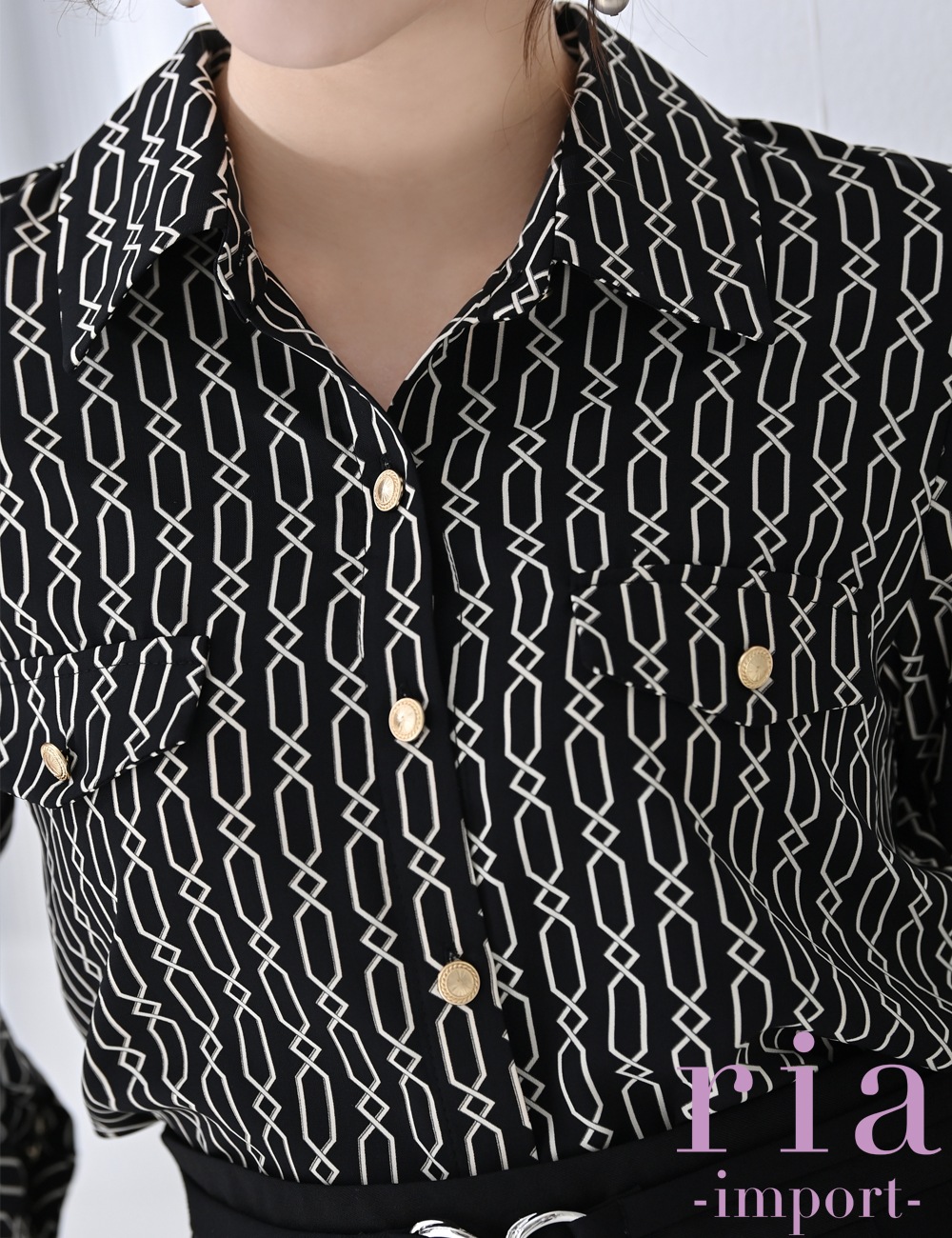 【ria】ミニ/ドレス/セットアップ/ブラック/シャツ/プリーツ/袖あり/長袖