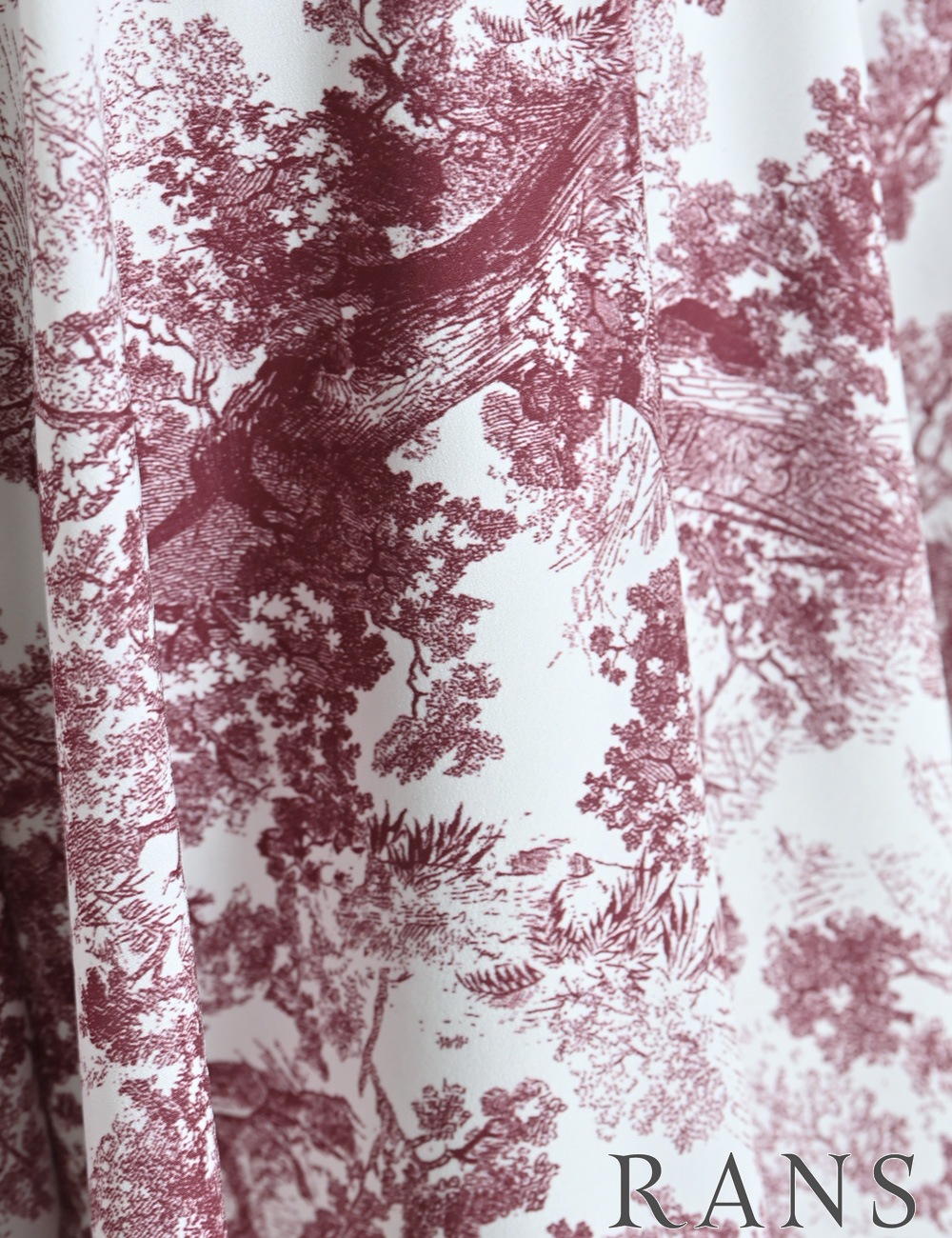 [即納][instock]【RANS】ミニ/ドレス/セットアップ/レッド/ベア/フレア/トワルドジュイ/ドレープ