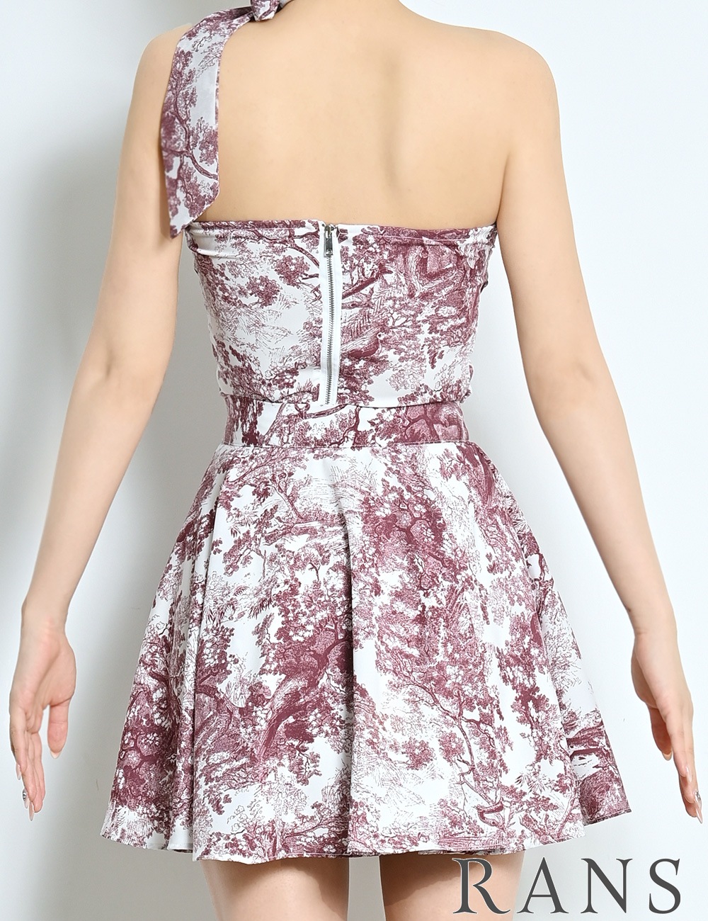 [即納][instock]【RANS】ミニ/ドレス/セットアップ/レッド/ベア/フレア/トワルドジュイ/ドレープ