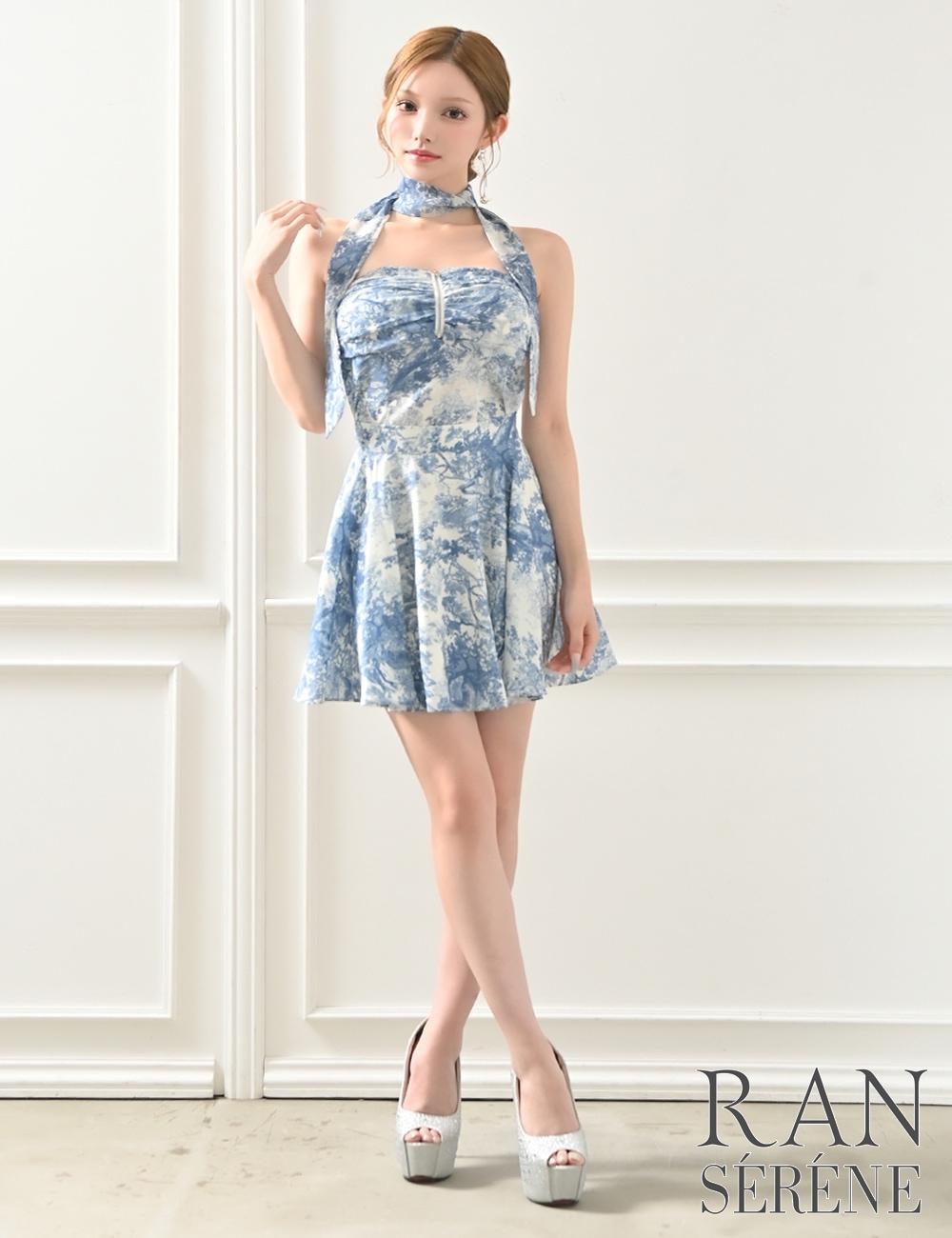 Mのみ即納][instock]【RAN SERENE】ミニ/ドレス/セットアップ/ブルー
