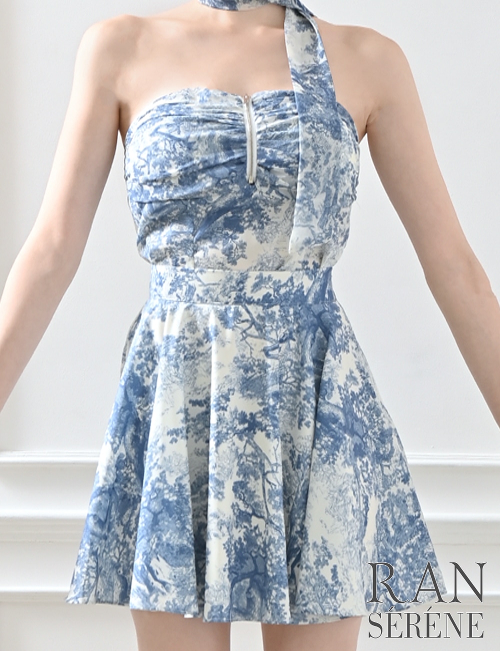 Mのみ即納][instock]【RAN SERENE】ミニ/ドレス/セットアップ/ブルー