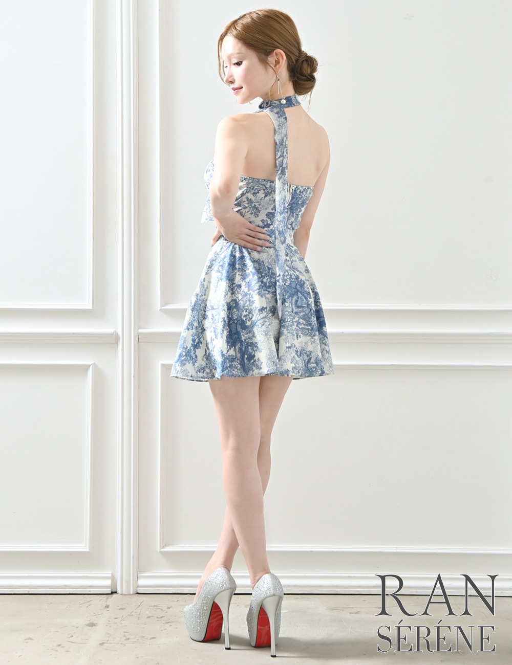 即納][instock]【RAN SERENE】ミニ/ドレス/セットアップ/ブルー/ベア