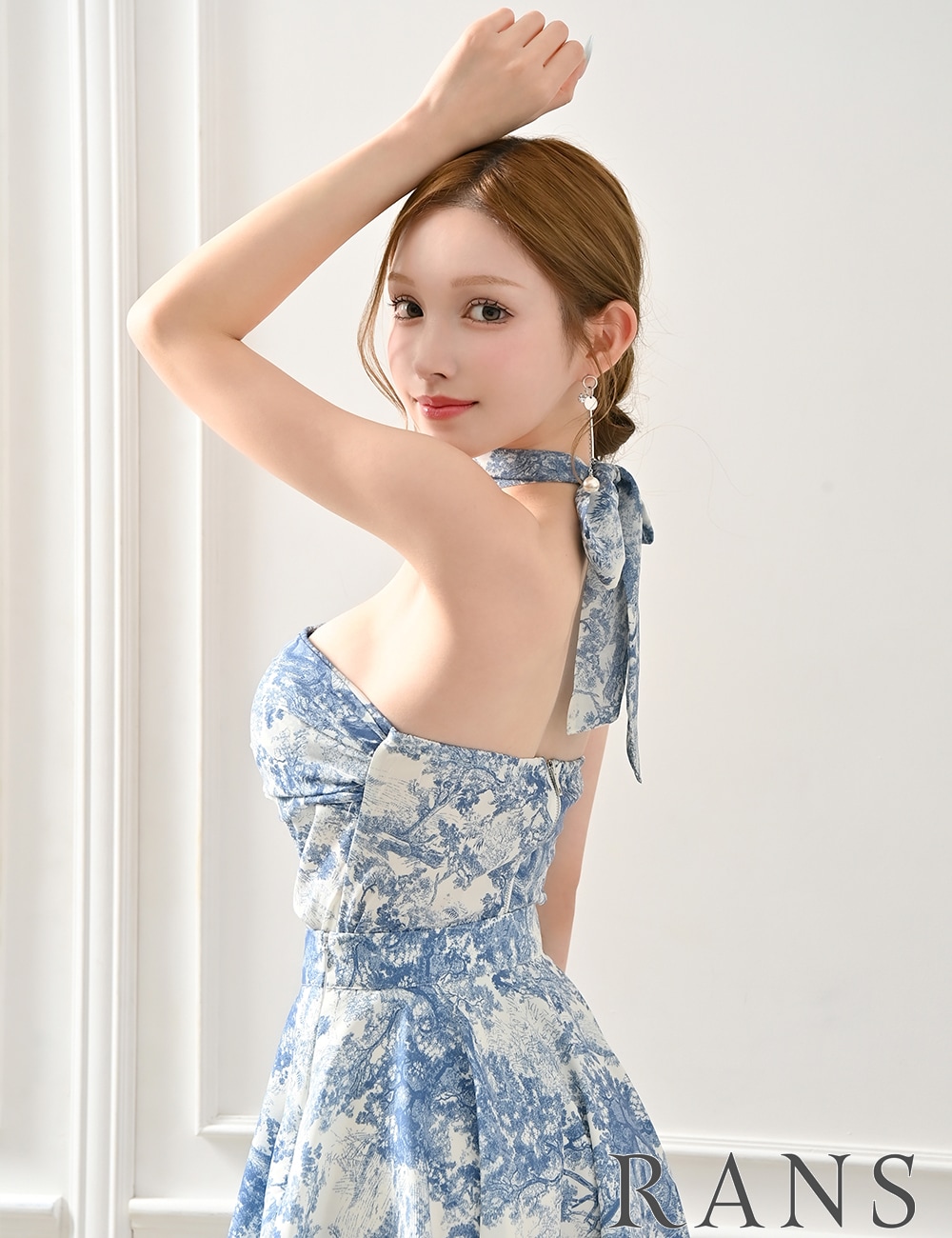 即納][instock]【RANS】ミニ/ドレス/セットアップ/ブルー/ベア/フレア