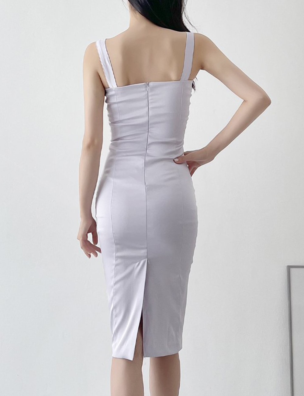 【AIDMAX】丈長/ドレス/ワンピース/タイト/サテン/キャミ/パープル