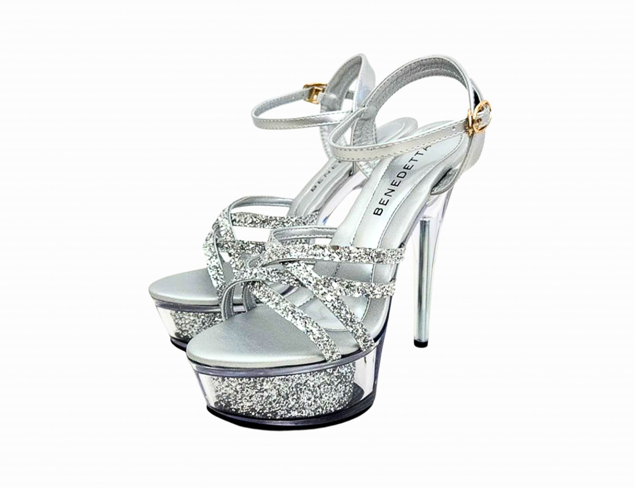 ストラップ付きビジューパンプス/シルバー/14㎝ | OTHERS,パンプス