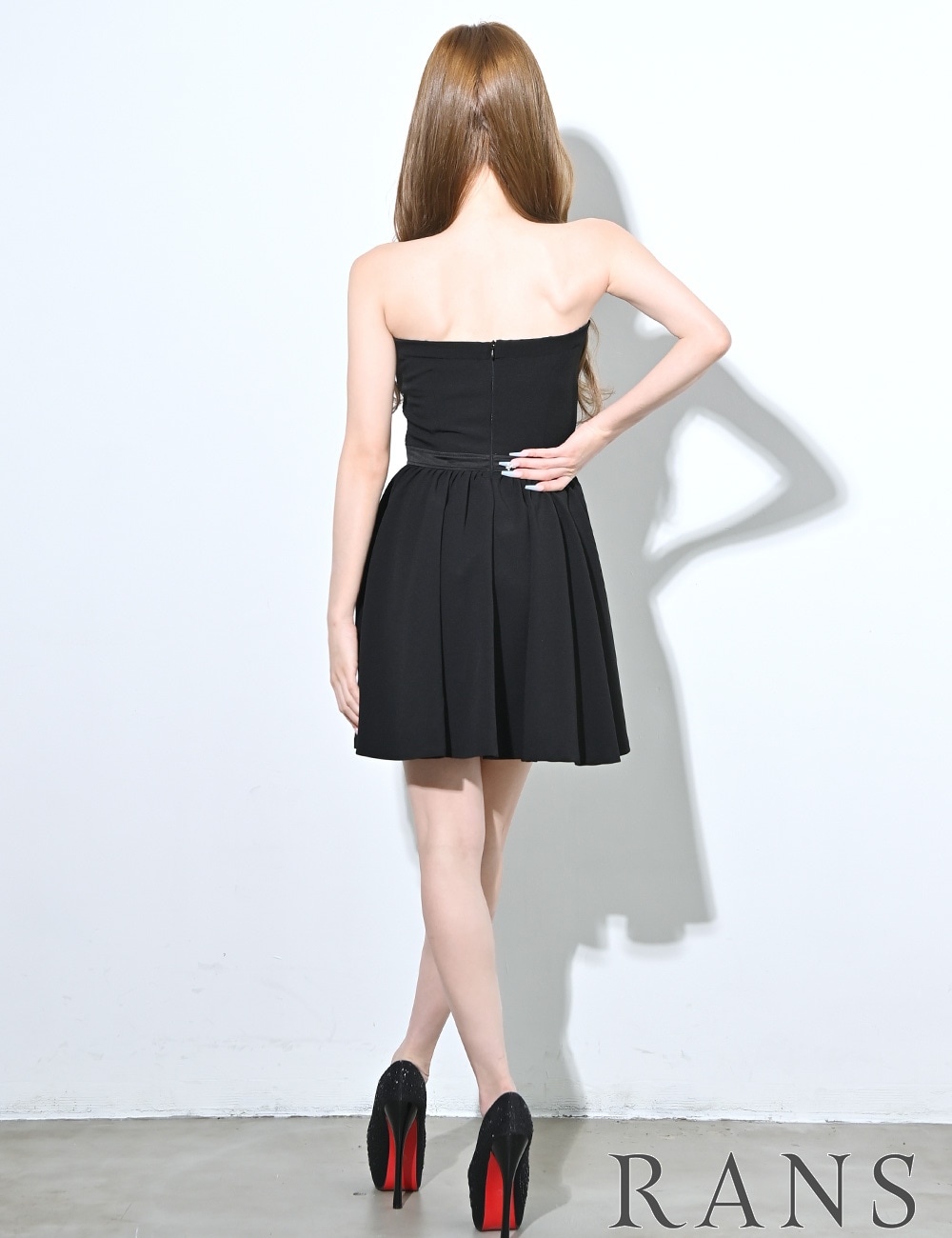 Sのみ即納][instock]【RANS】ミニ/ドレス/ワンピース/ブラック/ベア