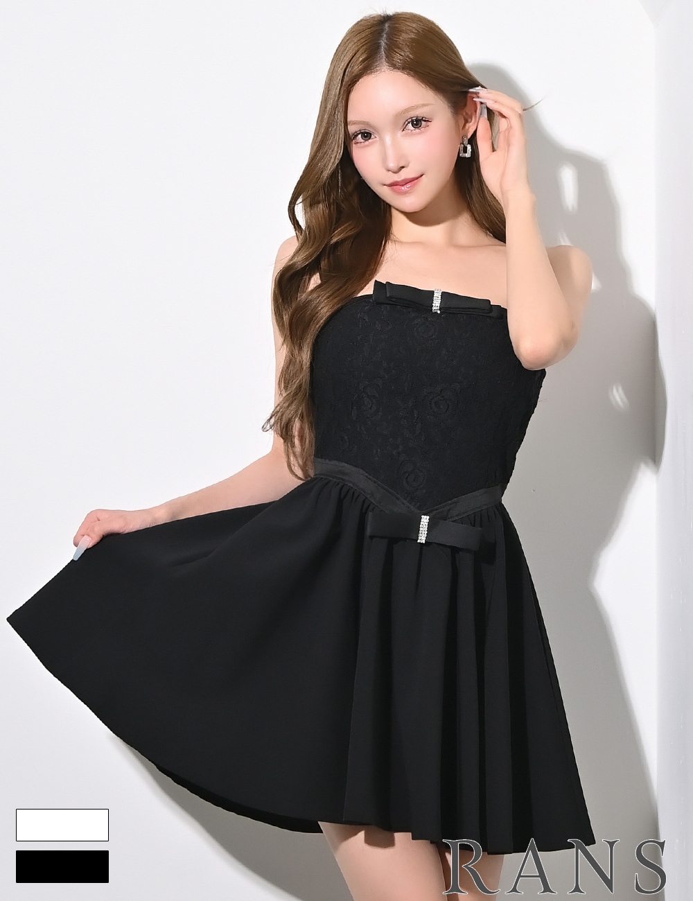 即納][instock]【RANS】ミニ/ドレス/ワンピース/ブラック/ベア