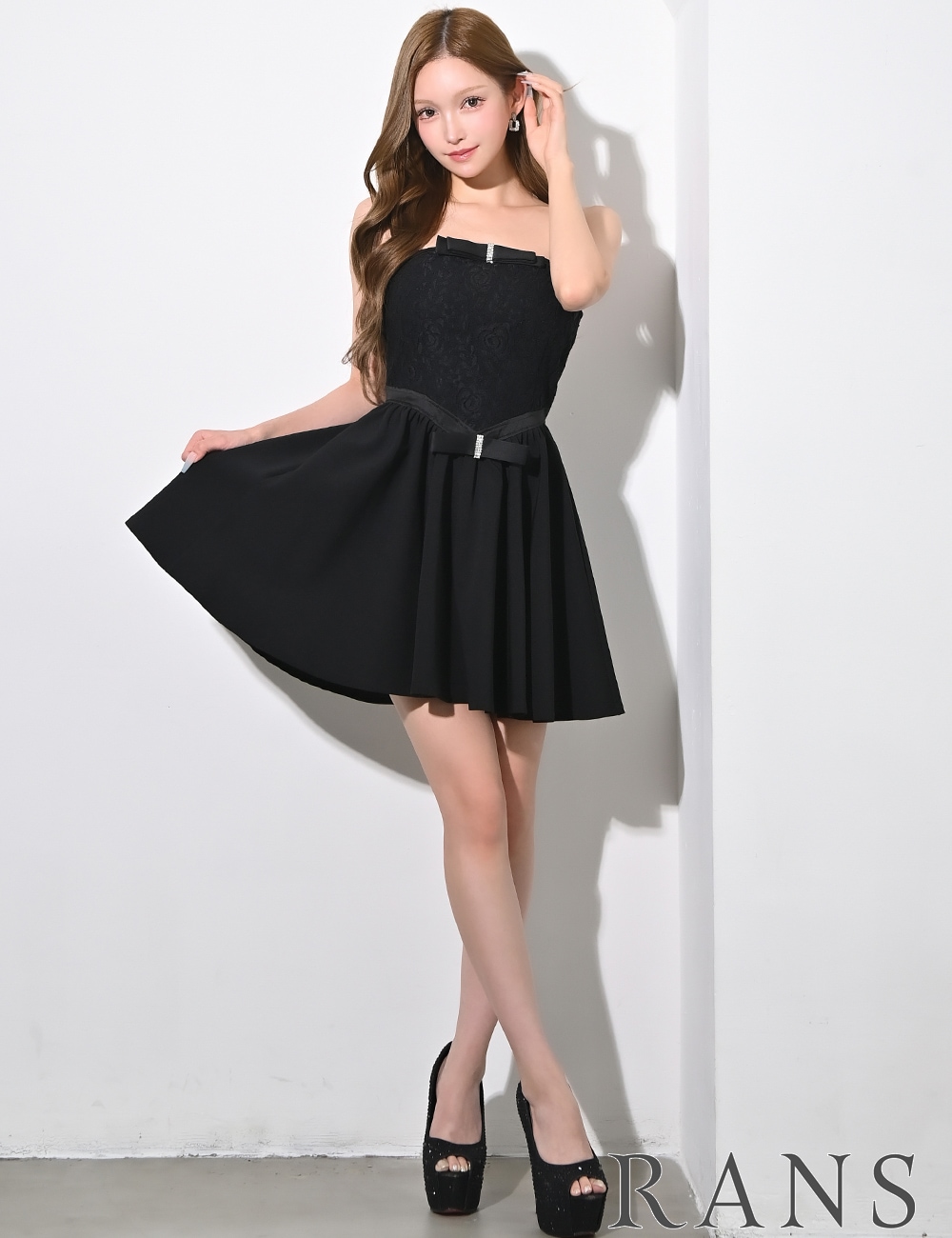 即納][instock]【RANS】ミニ/ドレス/ワンピース/ブラック/ベア