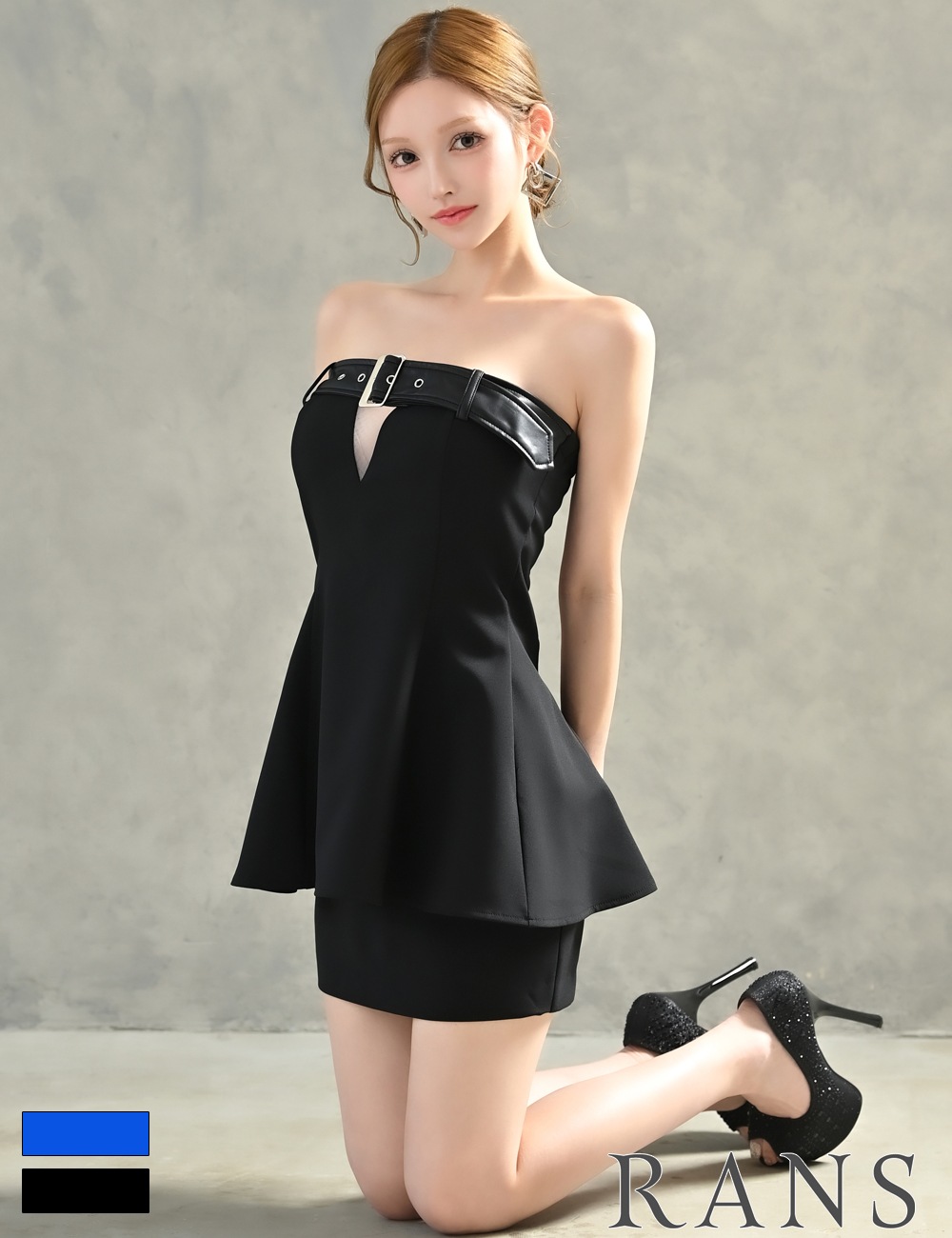即納][instock]【RANS】ミニ/ドレス/ワンピース/ブラック/ベア/タイト